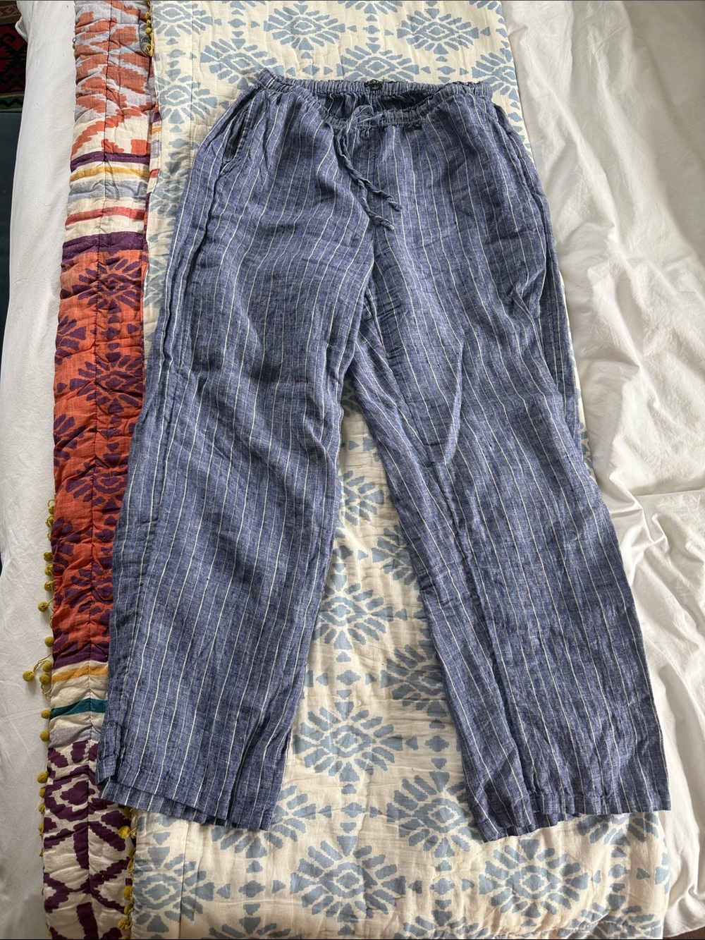 J Crew New Soleil Pant in Striped Linen, sold out, size small